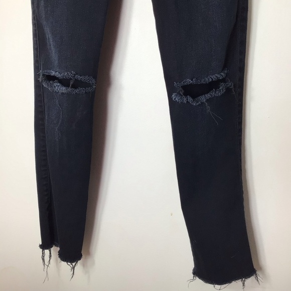 James Jeans women jeans 27 black raw hem distress Twiggy - Picture 3 of 11